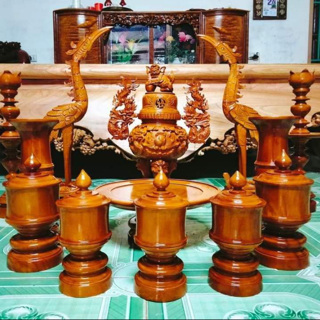 Các thông số kỹ thuật bộ đỉnh hạc thờ gỗ mít 3